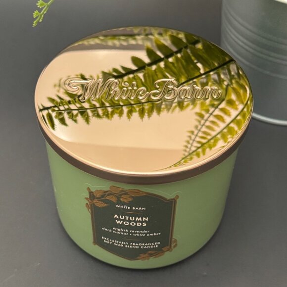 BBW Autumn Woods White Barn Bath & Body Works 3 Wick Candle - Picture 4 of 10